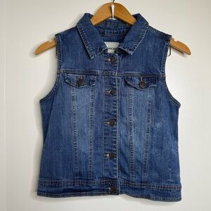 Cherokee Denim Vest Kids XL 14/16 Bleach stains Unisex